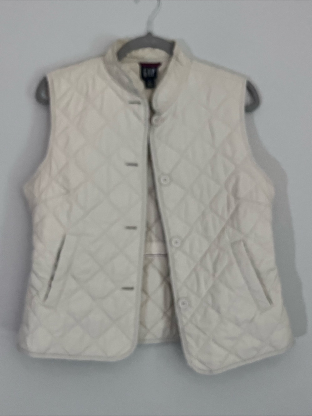 GAP Quilted Sleeveless Vest - Off-White